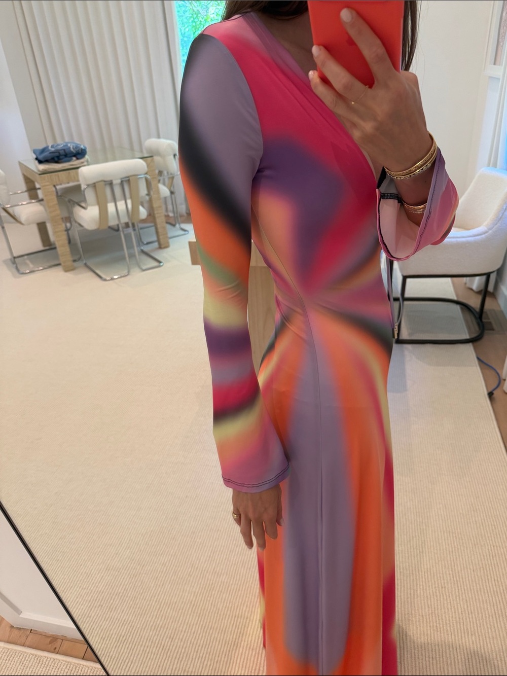 AFRM Multicolor Swirl Maxi Dress - Pink, Orange, Yellow, Black - Picture 3 of 3